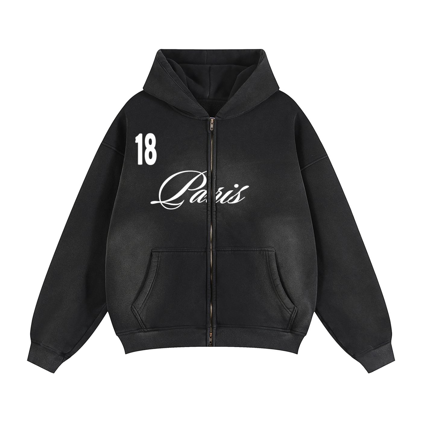 Paris Boxy Zip-up Hoodie